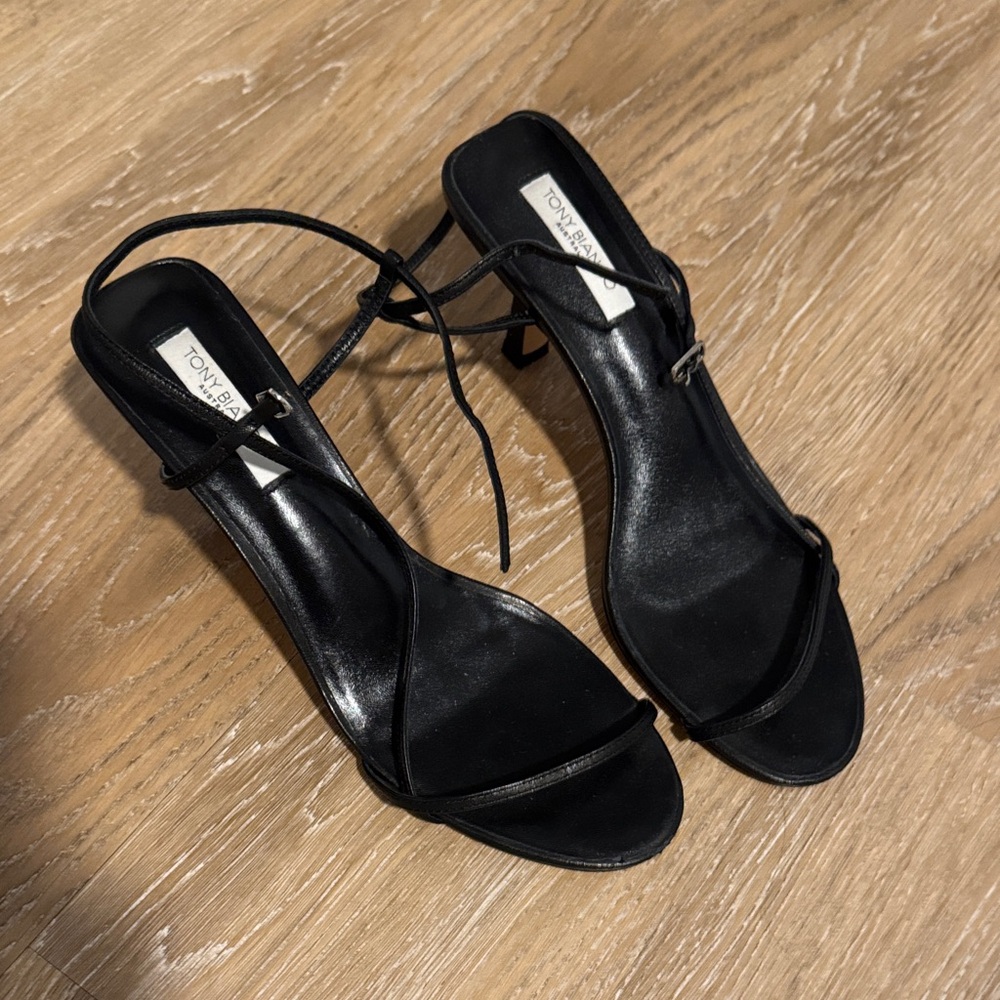 Tony Bianco caprice size 8 Black Strappy Slingback Heels
